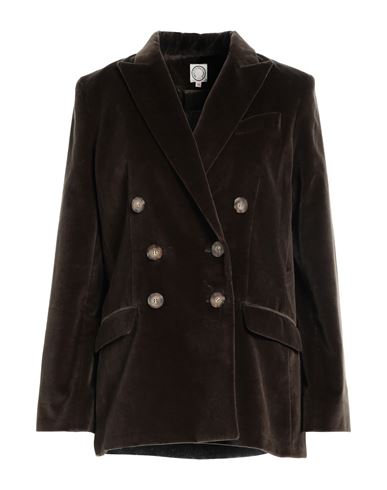 Ines De La Fressange Paris Woman Suit Jacket Military Green Size 6 Cotton In Brown