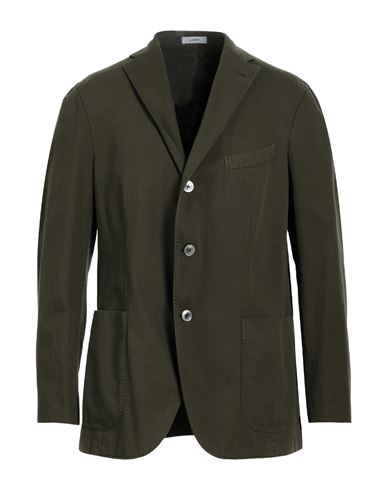 Boglioli Man Blazer Dark Green Size 44 Cotton, Linen, Elastane
