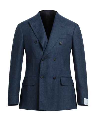 Caruso Man Suit Jacket Blue Size 42 Cashmere