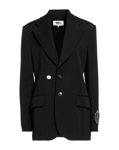 Mm6 Maison Margiela Woman Suit Jacket Black Size 4 Virgin Wool, Viscose