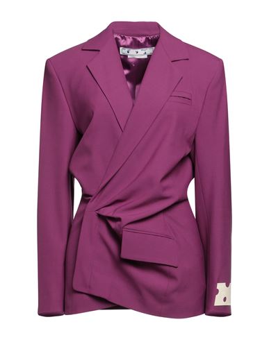 Off-white Woman Blazer Mauve Size 6 Polyester, Virgin Wool, Elastane In Purple