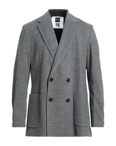 Boss X Russell Athletic Man Blazer Grey Size 38 Polyacrylic, Virgin Wool, Polyamide, Elastane