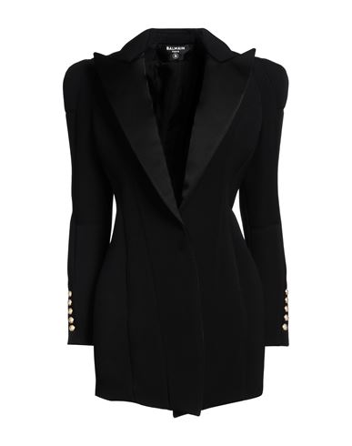 Balmain Woman Blazer Black Size 6 Wool, Viscose