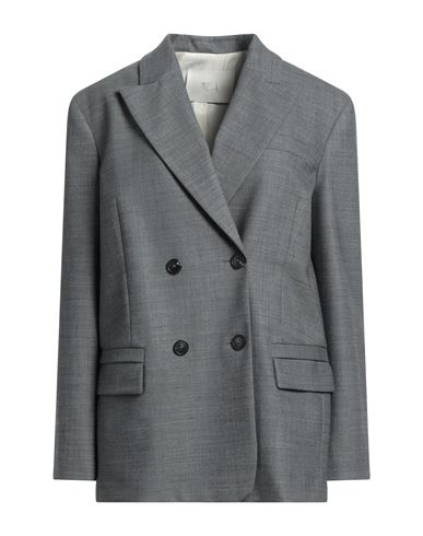 Tela Woman Blazer Grey Size 10 Polyester, Virgin Wool, Elastane
