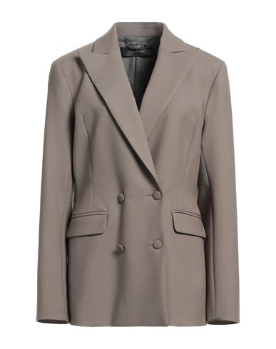 Federica Tosi Woman Blazer Khaki Size 8 Polyester, Virgin Wool, Elastane In Beige
