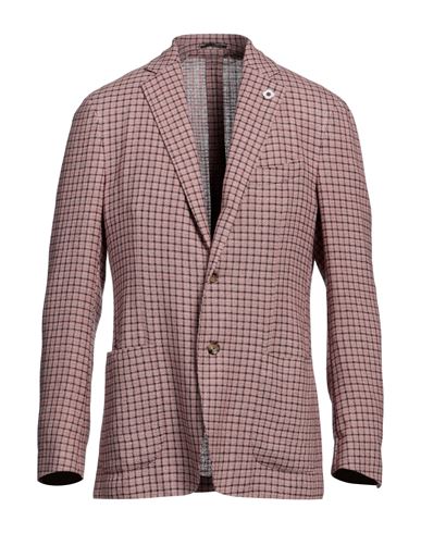 Lardini Man Blazer Pastel Pink Size 40 Linen, Silk, Wool, Cotton