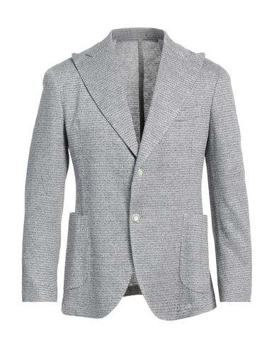 Barba Napoli Man Blazer Grey Size 42 Cotton, Linen