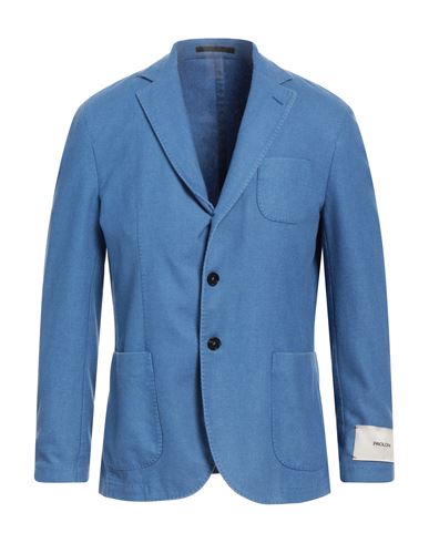 Paoloni Man Blazer Pastel Blue Size 44 Virgin Wool, Polyester