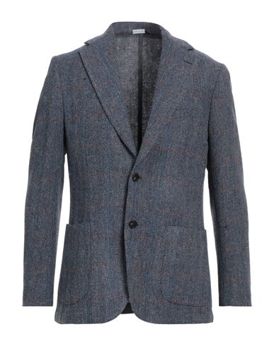 Giampaolo Man Suit Jacket Slate Blue Size 42 Virgin Wool