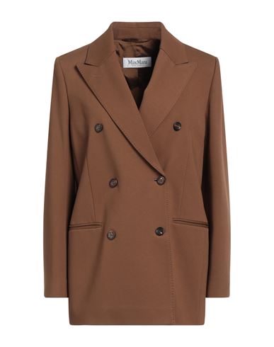 Max Mara Woman Blazer Brown Size 10 Viscose, Polyamide, Elastane In Brown