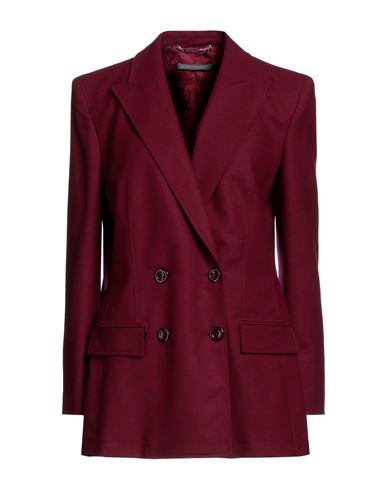Alberta Ferretti Woman Blazer Burgundy Size 6 Virgin Wool, Elastane In Red