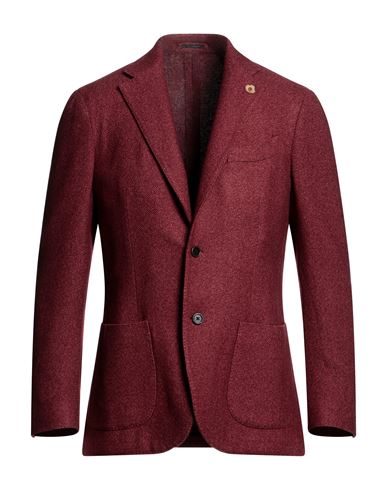 Lardini Man Blazer Burgundy Size 36 Cashmere, Silk In Red