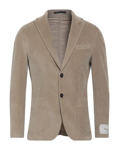 Paoloni Man Blazer Beige Size 40 Cotton, Elastane In Beige