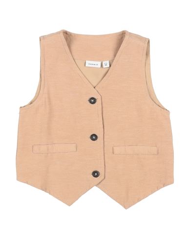 Name It® Babies' Name It Toddler Boy Tailored Vest Sand Size 6 Ecovero Viscose, Cotton, Linen In Beige
