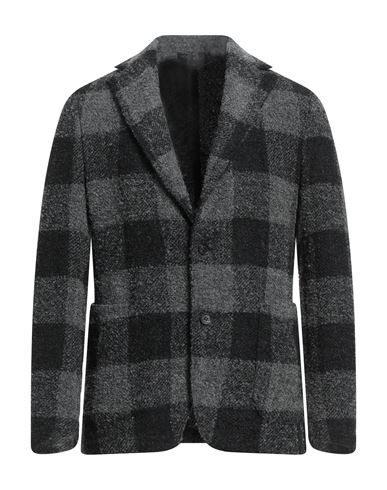 Giampaolo Man Blazer Lead Size 46 Virgin Wool, Polyester, Textile Fibers, Alpaca Wool In Grey