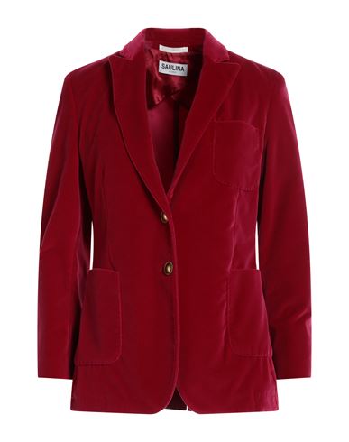 Saulina Milano Woman Blazer Red Size 4 Cotton, Elastane