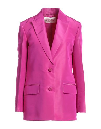 Valentino Garavani Woman Blazer Fuchsia Size 4 Silk In Pink