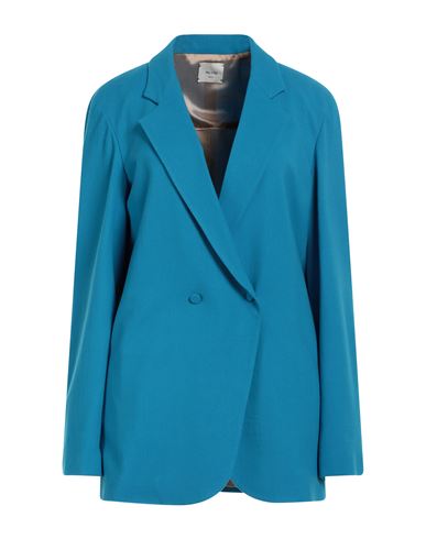 Alysi Woman Blazer Azure Size 6 Virgin Wool, Elastane In Blue