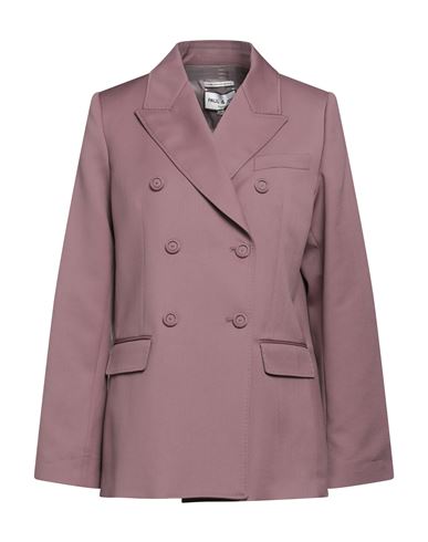 Paul & Joe Woman Suit Jacket Dark Purple Size 12 Virgin Wool In Pink