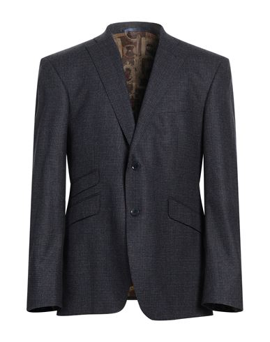 Abseits Man Suit Jacket Midnight Blue Size 46 Virgin Wool, Linen In Navy Blue