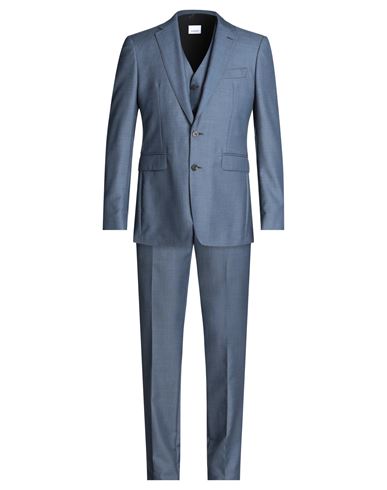 Shop Burberry Man Suit Pastel Blue Size 50 Wool, Mohair Wool, Silk