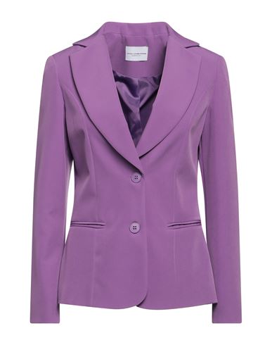 Atos Lombardini Woman Blazer Purple Size 10 Polyester, Elastane