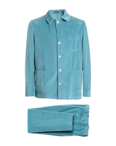 Santaniello Man Suit Pastel Blue Size 40 Cotton