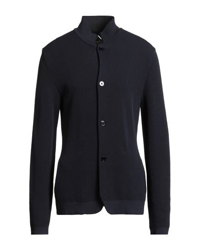 Emporio Armani Man Cardigan Midnight Blue Size 48 Viscose, Polyamide In Black