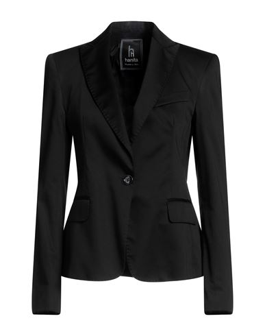 Hanita Woman Suit Jacket Black Size 10 Cotton, Elastane