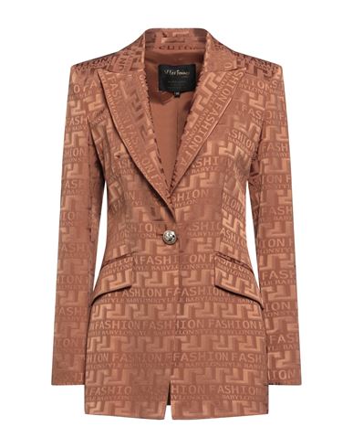 W Les Femmes By Babylon Woman Suit Jacket Camel Size 8 Viscose In Beige