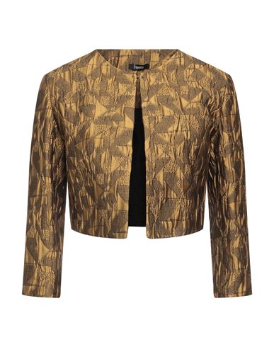 Hanita Woman Blazer Gold Size 8 Polyester, Acrylic, Wool, Nylon