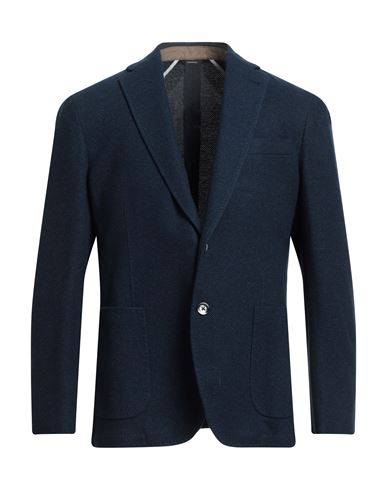 Tombolini Man Suit Jacket Midnight Blue Size 44 Virgin Wool In Navy Blue
