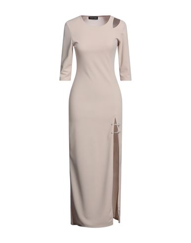 Vanessa Scott Woman Midi Dress Beige Size S Polyester, Elastane
