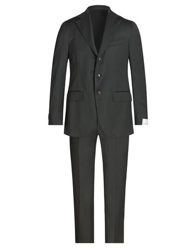 Caruso Man Suit Dark Green Size 44 Wool