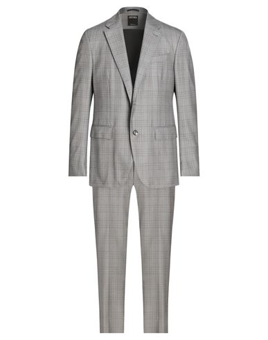 Shop Zegna Man Suit Grey Size 42 Wool, Silk