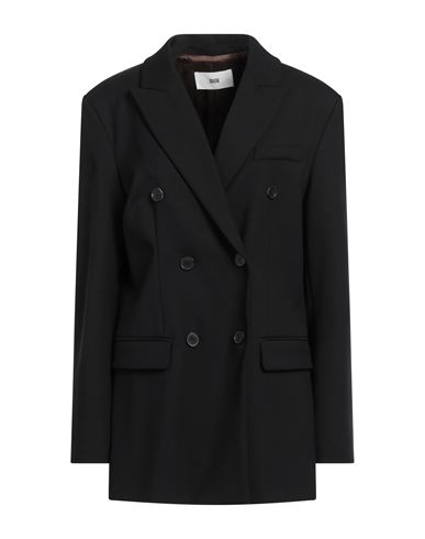 Solotre Woman Suit Jacket Black Size 8 Polyester, Wool, Elastane
