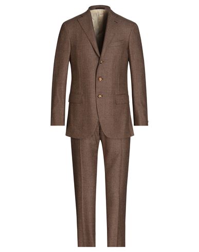 Caruso Man Suit Camel Size 44 Cashmere In Beige