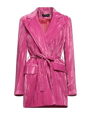 Vanessa Scott Woman Blazer Fuchsia Size L Polyester, Elastane In Pink