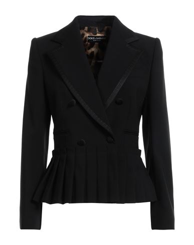 Dolce & Gabbana Woman Blazer Black Size 10 Virgin Wool, Silk, Polyester, Elastane
