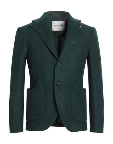 Officina 36 Man Suit Jacket Dark Green Size 42 Polyester, Virgin Wool, Acrylic