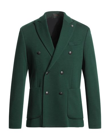 Officina 36 Man Suit Jacket Dark Green Size 40 Wool, Polyester