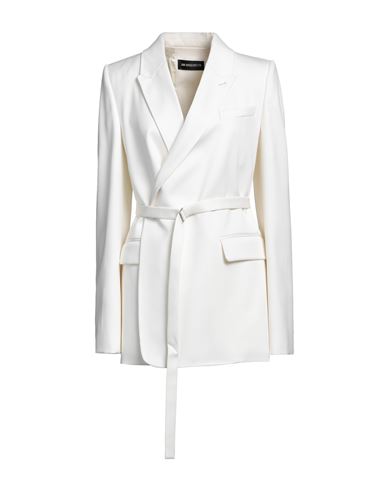 Ann Demeulemeester Woman Blazer Cream Size 6 Virgin Wool, Polyamide In White