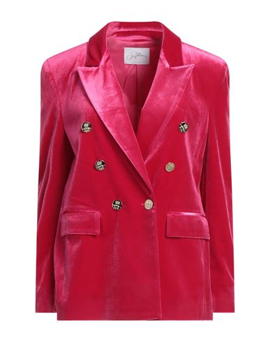 Soallure Woman Blazer Fuchsia Size 4 Polyester, Elastane In Pink