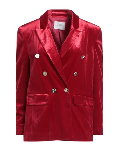 Soallure Woman Blazer Red Size 4 Polyester, Elastane