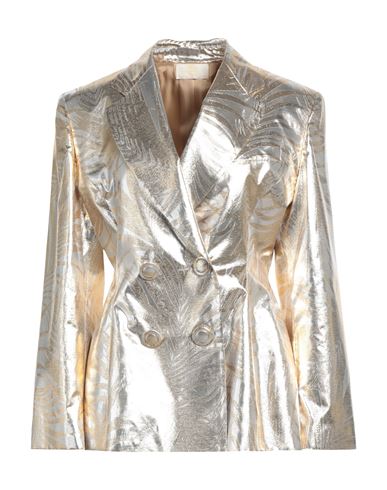 Sara Battaglia Woman Blazer Silver Size 10 Polyester, Polyamide