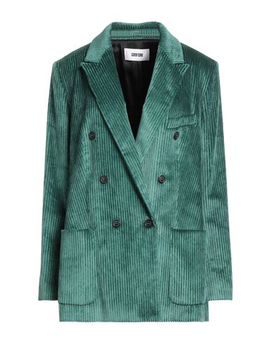 Mauro Grifoni Woman Blazer Green Size 10 Cotton, Viscose
