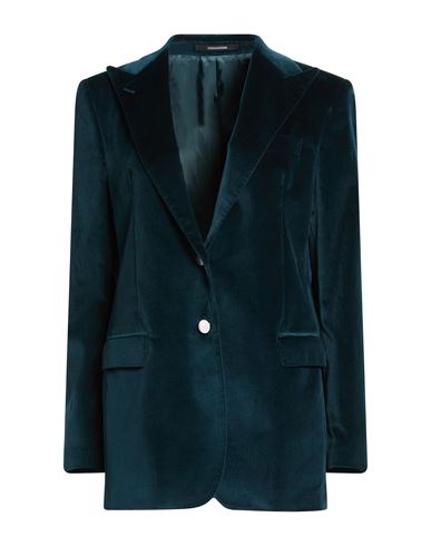 Tagliatore 02-05 Woman Blazer Deep Teal Size 6 Cotton, Elastane In Green