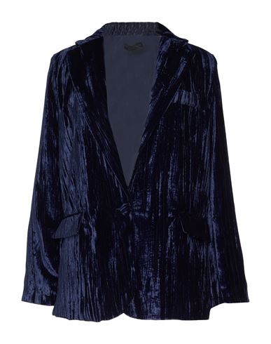Vanessa Scott Woman Blazer Navy Blue Size S Polyester, Elastic Fibres