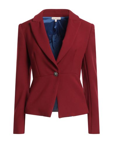 Camicettasnob Woman Blazer Burgundy Size 6 Polyester, Rayon, Elastane In Red