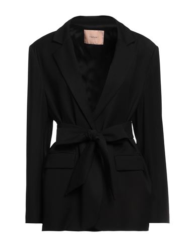 Twinset Woman Suit Jacket Black Size 4 Viscose, Wool, Elastane